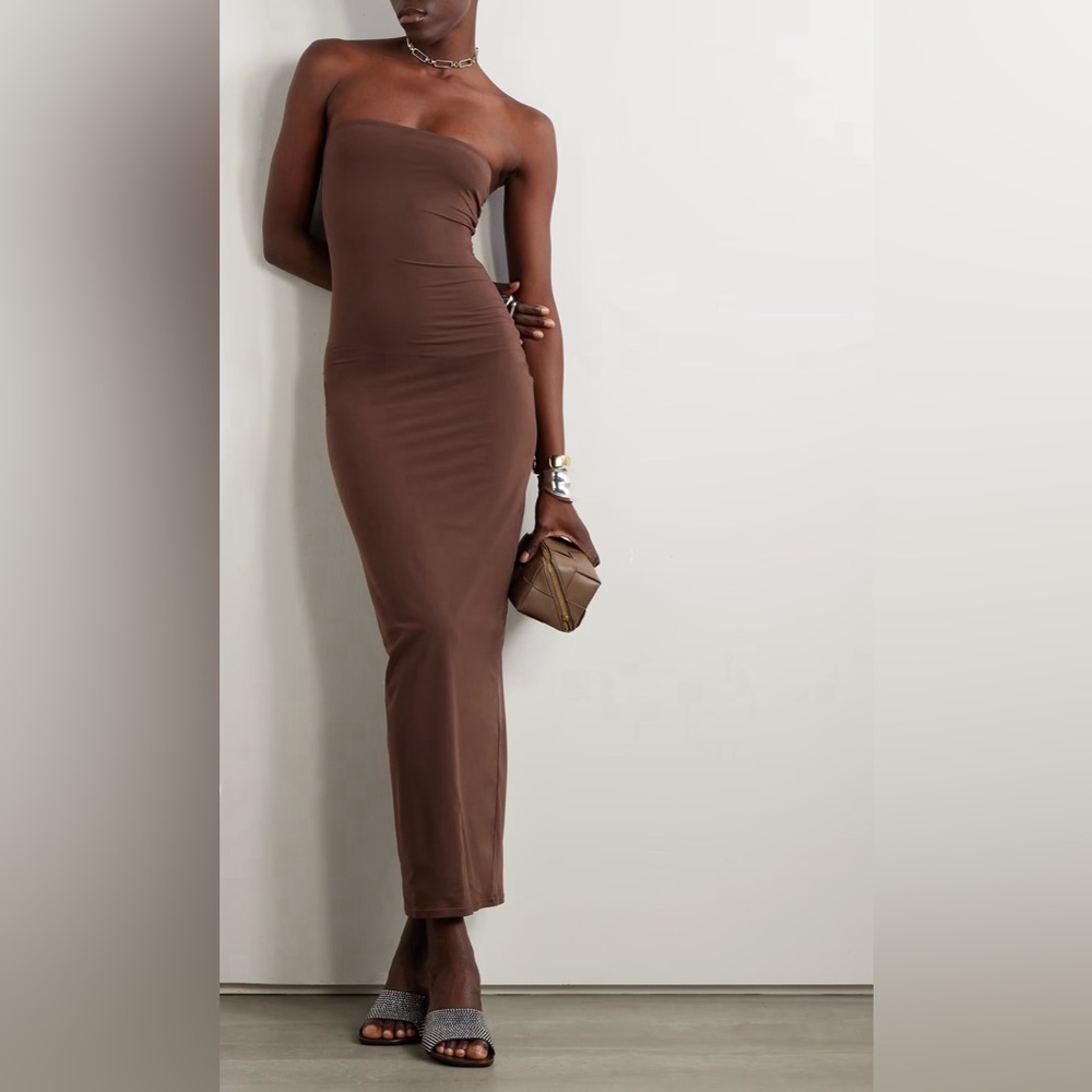 Skims Fits Everybody Strapless Dress (brown size small)
